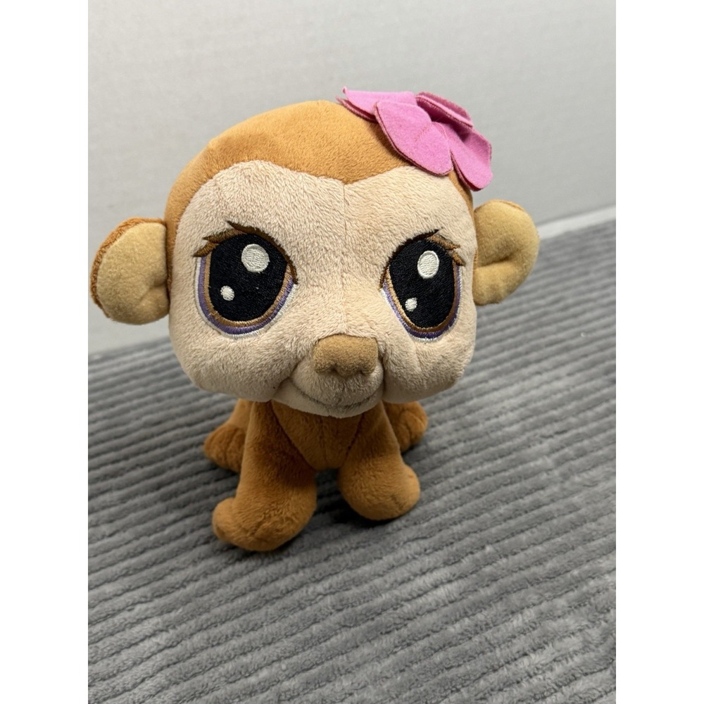 Littlest Pet Shop LPS Monkey Bobble Head Plush Toy Stuffed Animal Authentic
